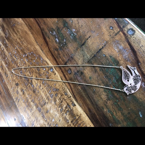 Pink and Gold Bird Necklace - Picture 5 of 5